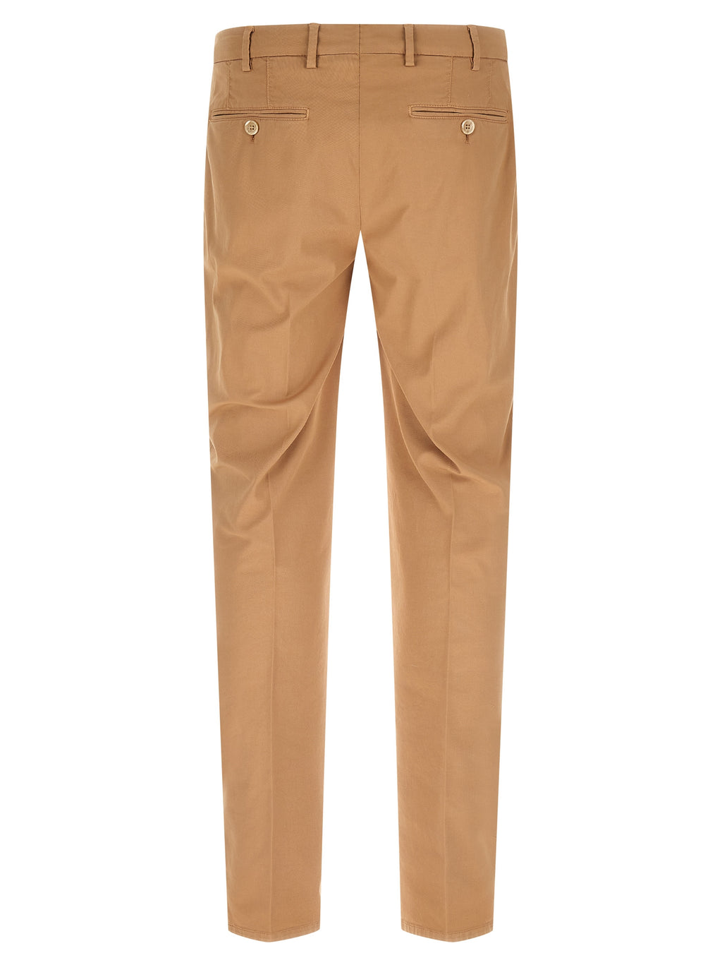 Beige Cotton Casual Pants
