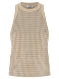 Beige Cotton Tank Tops