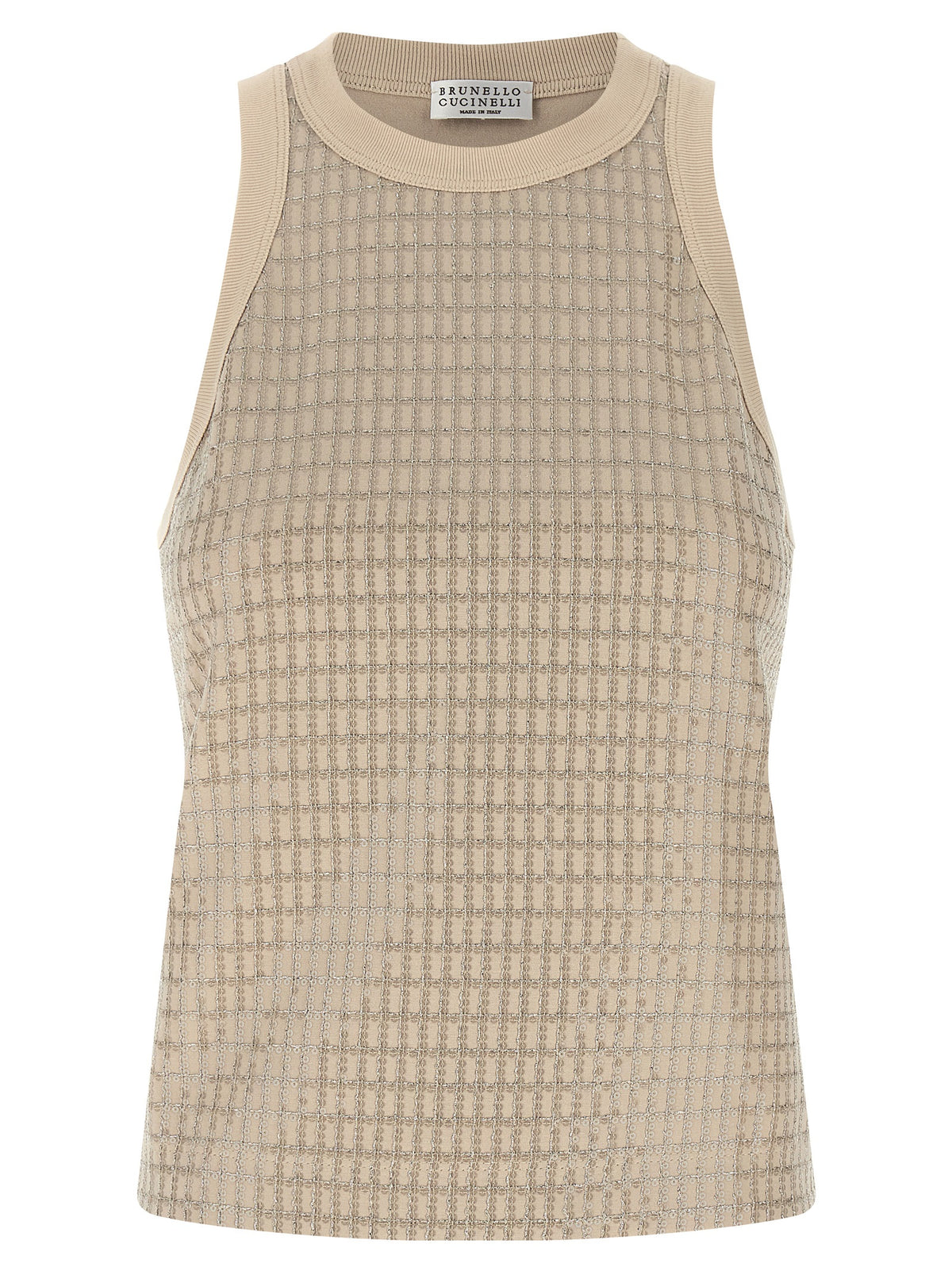 Beige Cotton Tank Tops