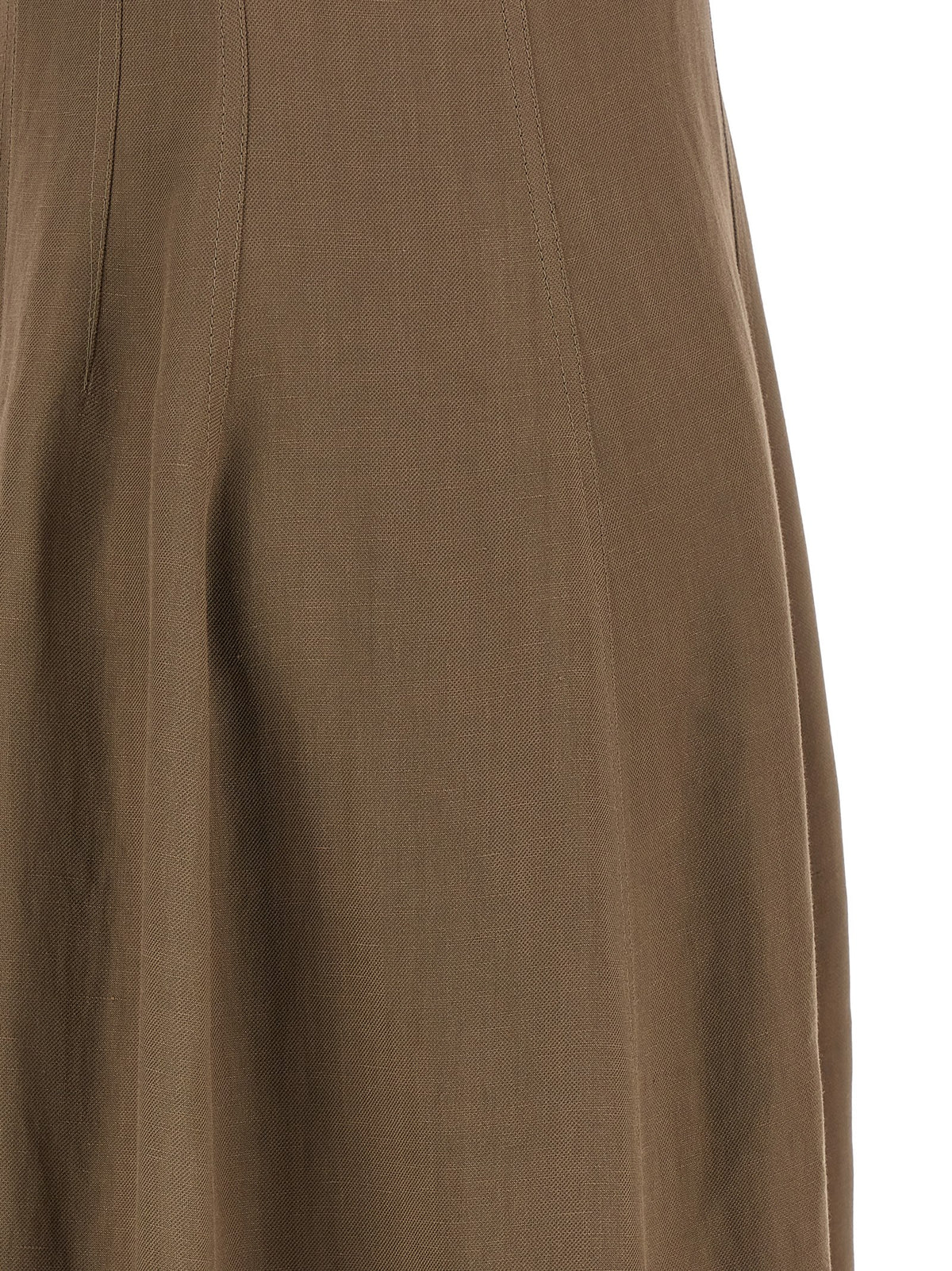 Brown Viscose Midi Dress