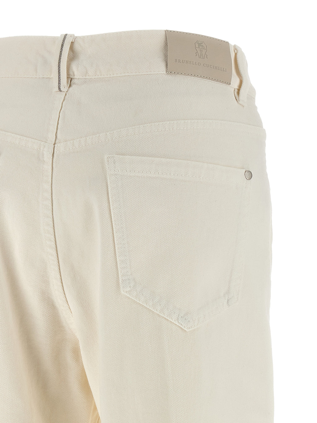 White Cotton Relaxed Fit Jeans