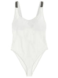 White Polyamide One-Piece Swimsuit