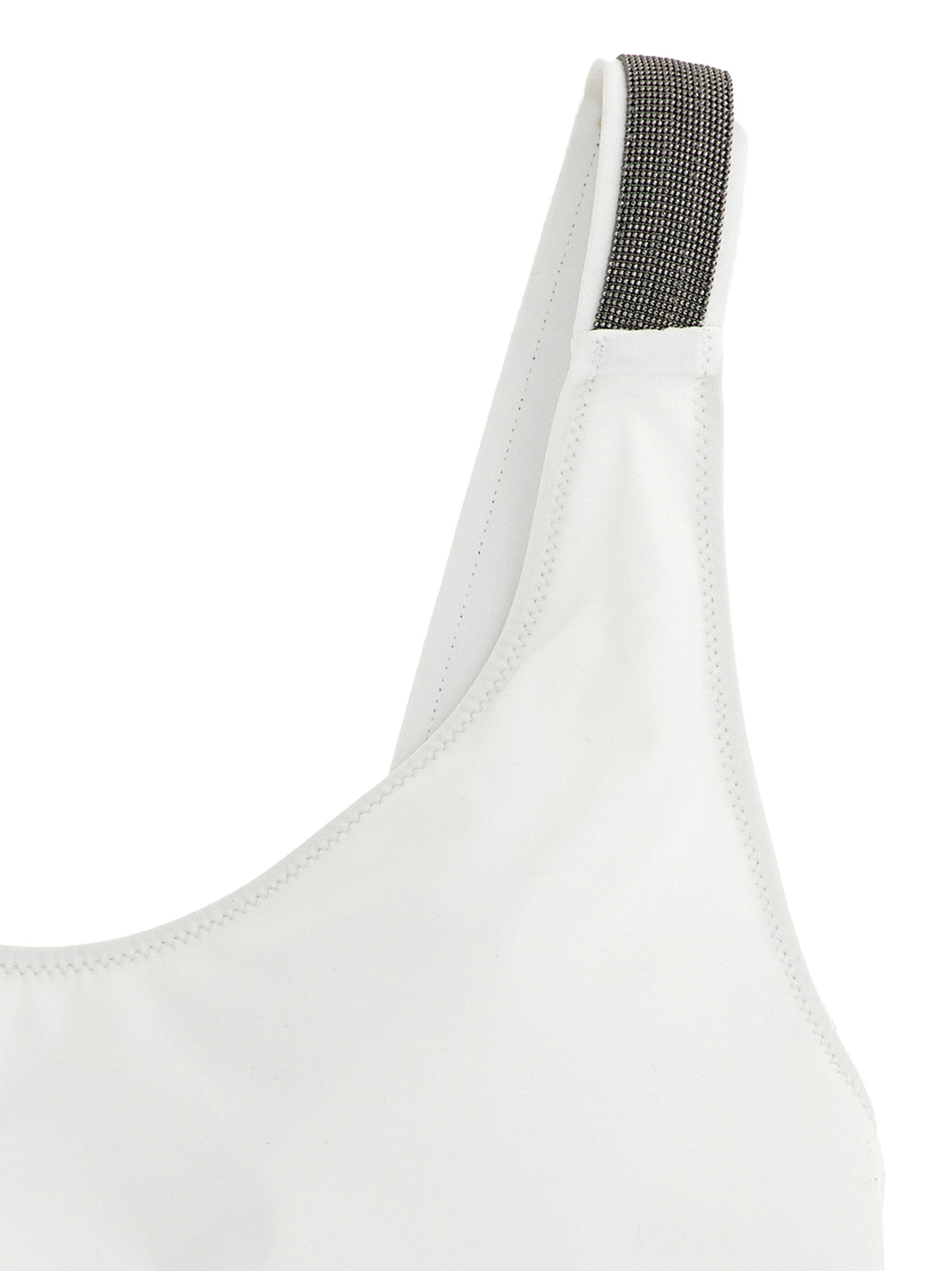 White Polyamide One-Piece Swimsuit