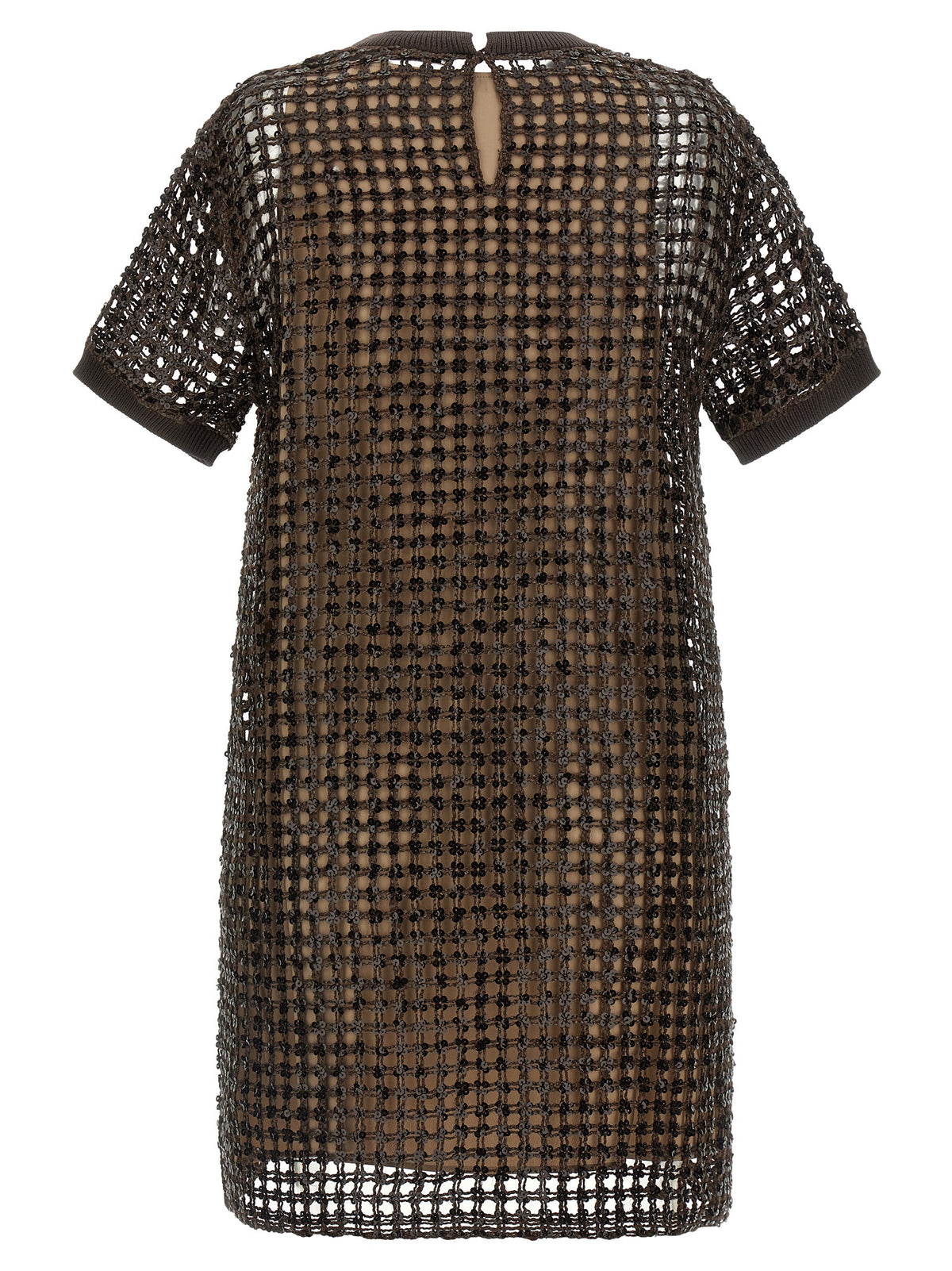 Brown Silk Short Dress