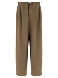 Beige Viscose Casual Pants