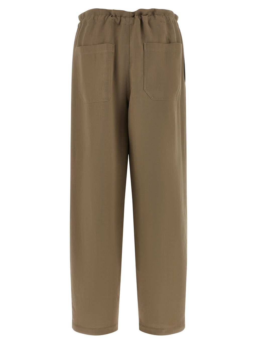 Beige Viscose Casual Pants