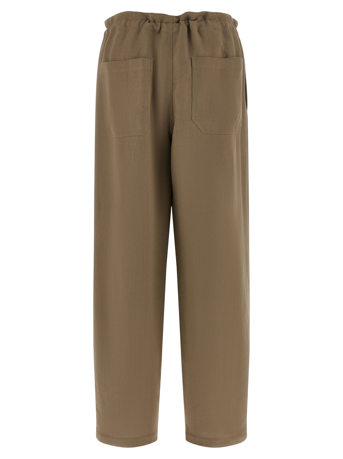 Beige Viscose Casual Pants