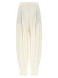 Beige Viscose Casual Pants