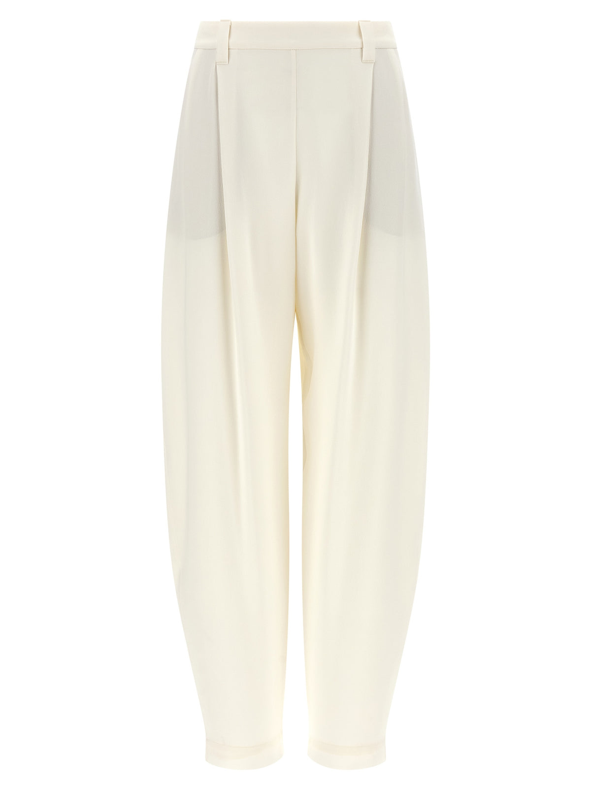 Beige Viscose Casual Pants