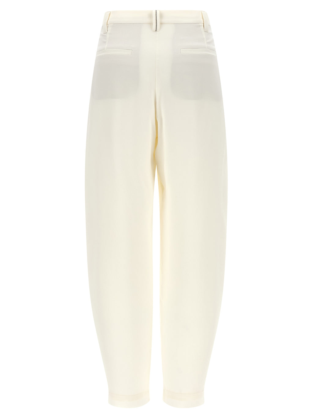 Beige Viscose Casual Pants