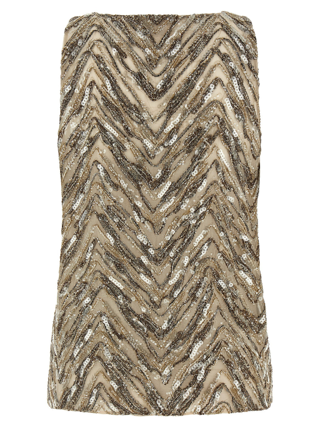 Beige Silk Tank Tops