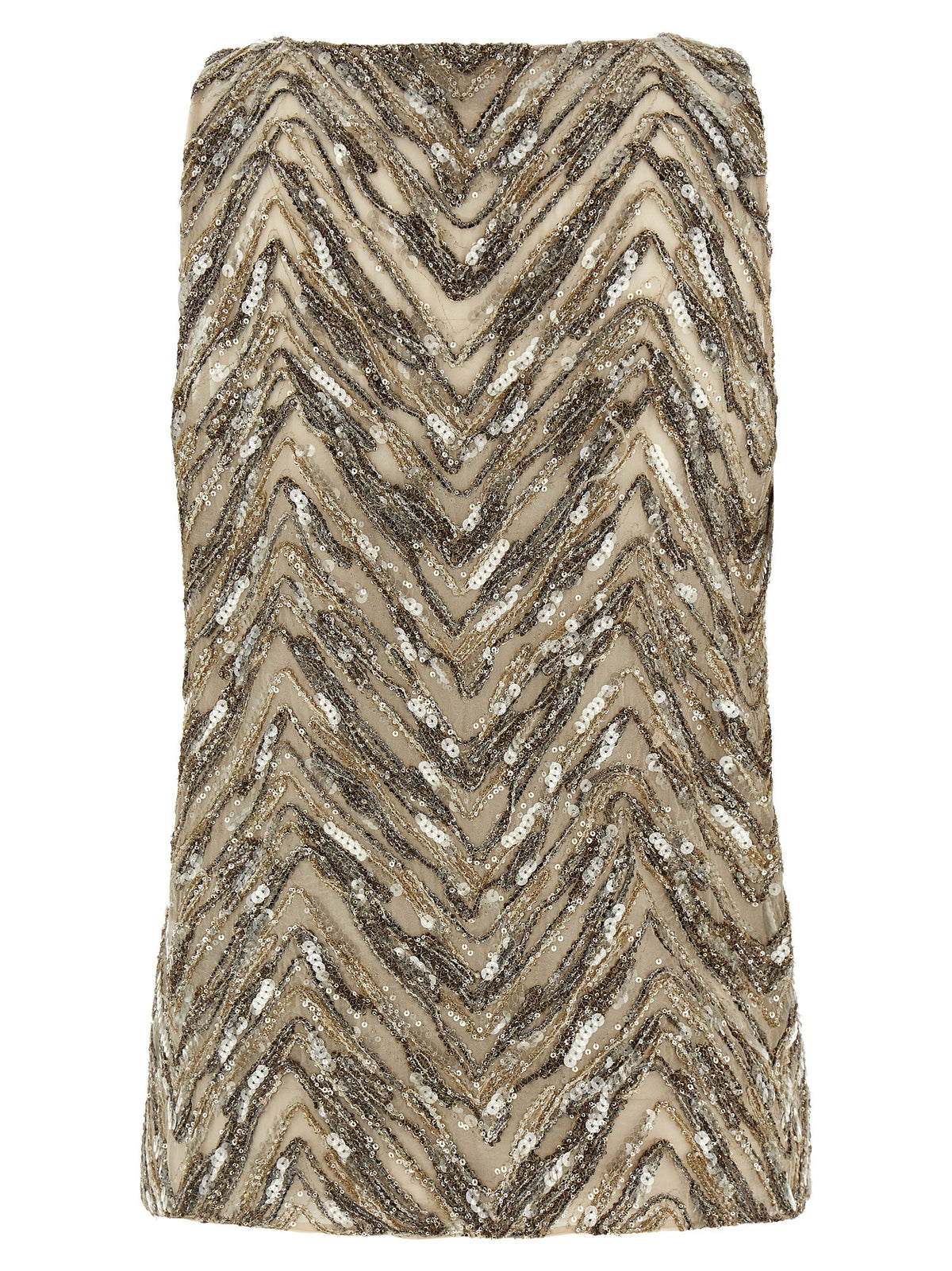 Beige Silk Tank Tops