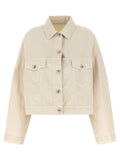 Beige Cotton Denim Jacket