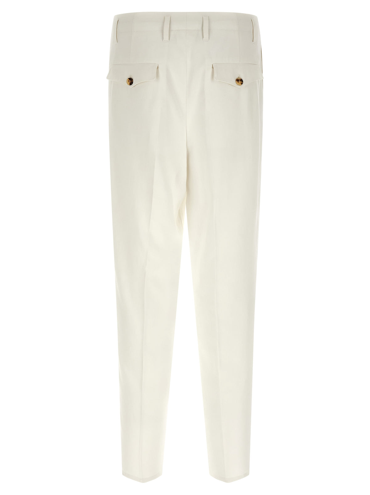 White Cotton Casual Pants