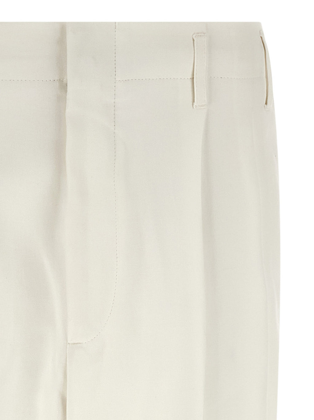 White Cotton Casual Pants