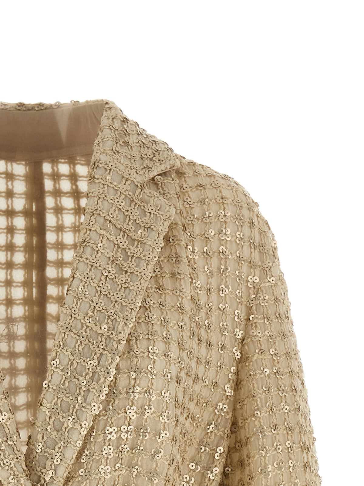 Beige Silk Blazer