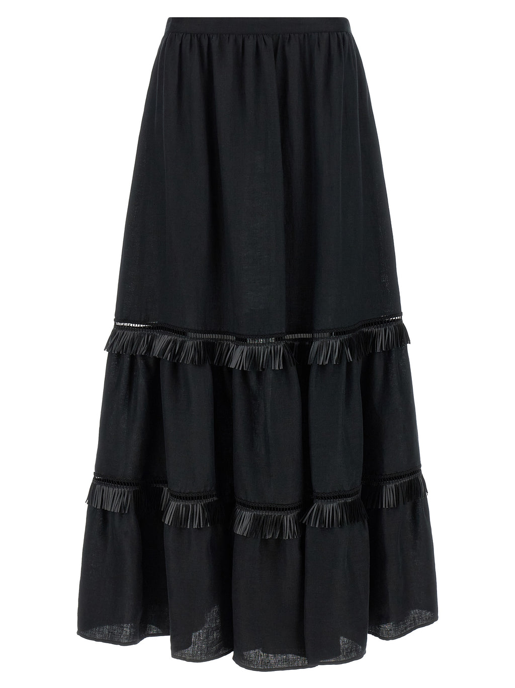 Black Linen Mini Skirt