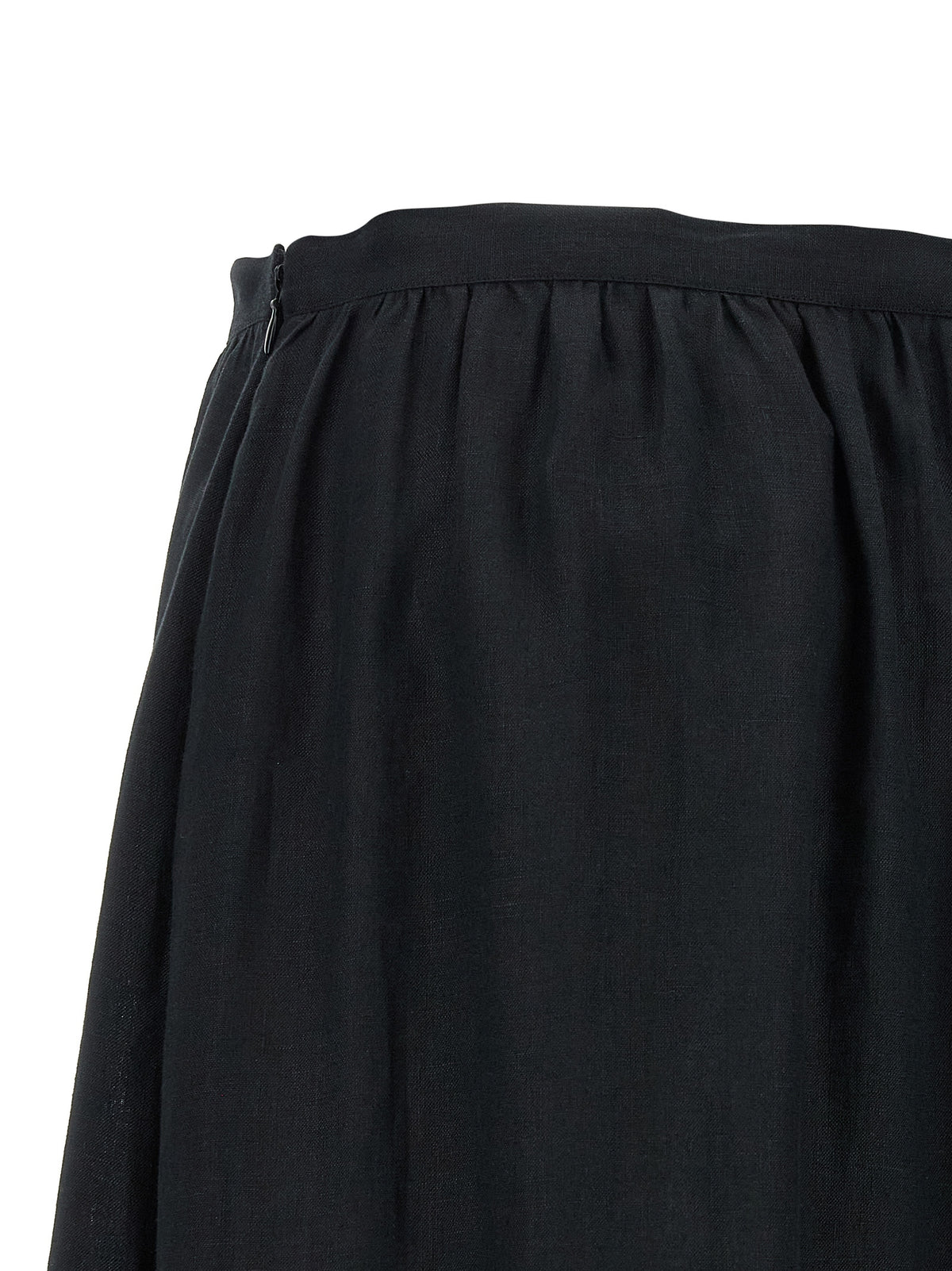 Black Linen Mini Skirt