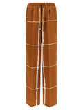 Brown Silk Casual Pants