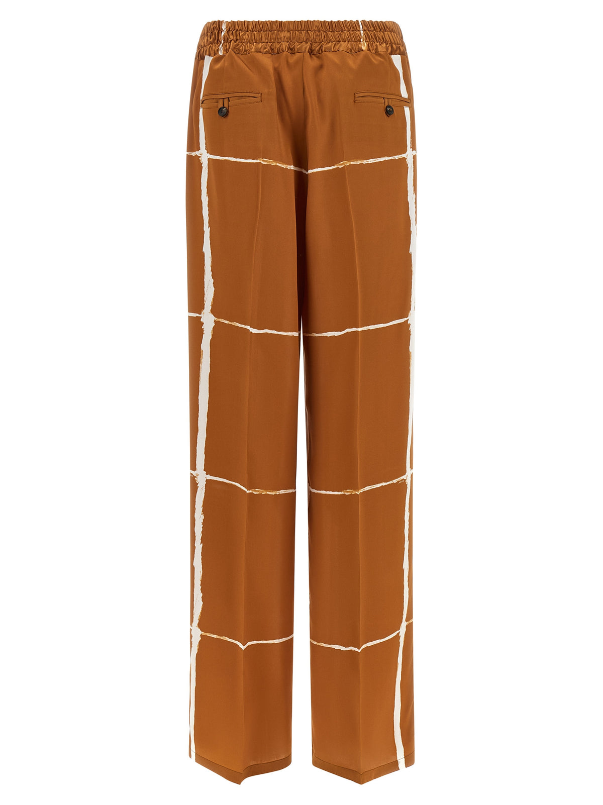 Brown Silk Casual Pants
