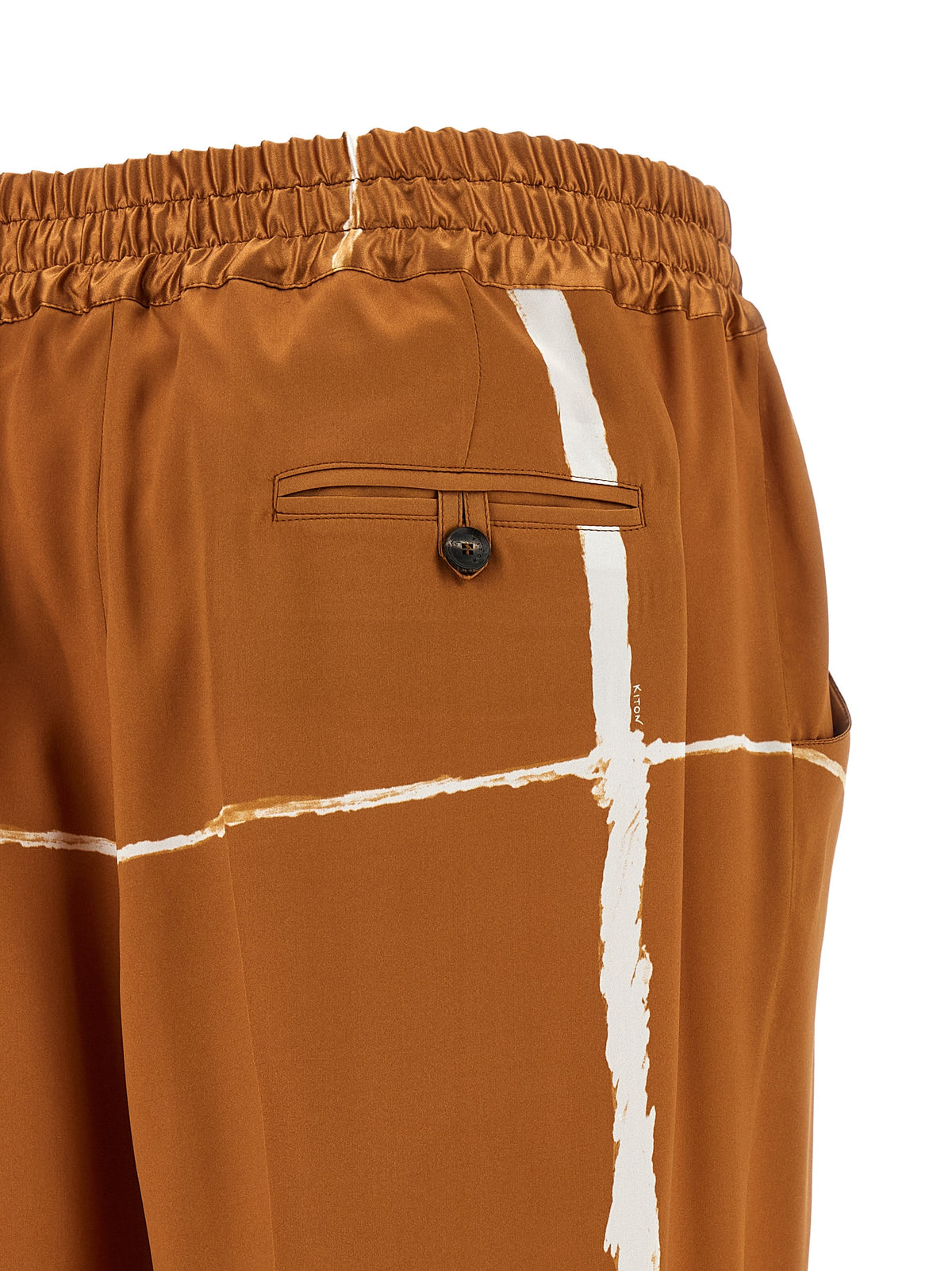 Brown Silk Casual Pants
