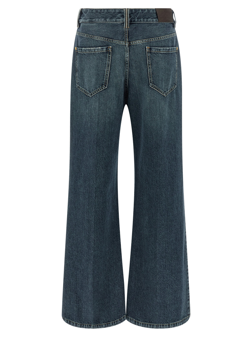 Blue Cotton Flared Jeans