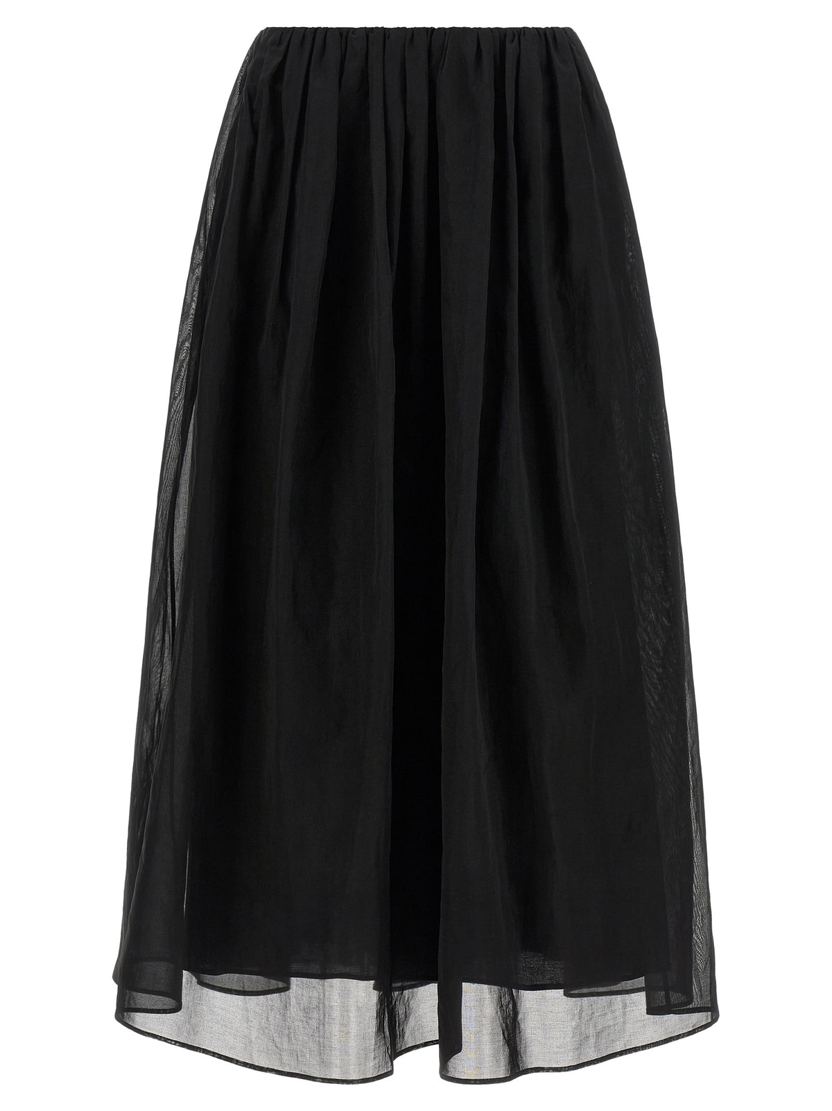 Black Cotton Mini Skirt