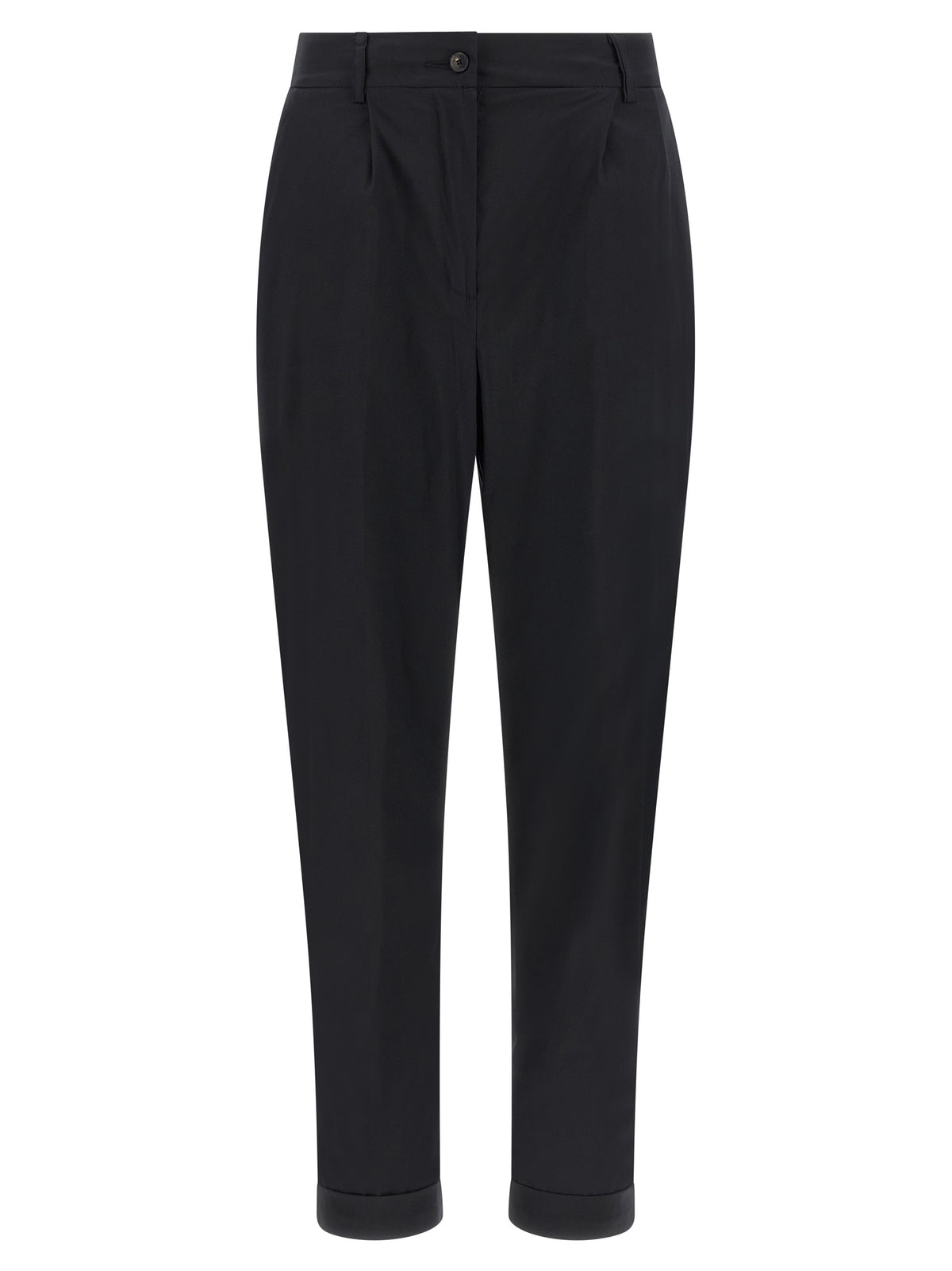 Black Cotton Casual Pants