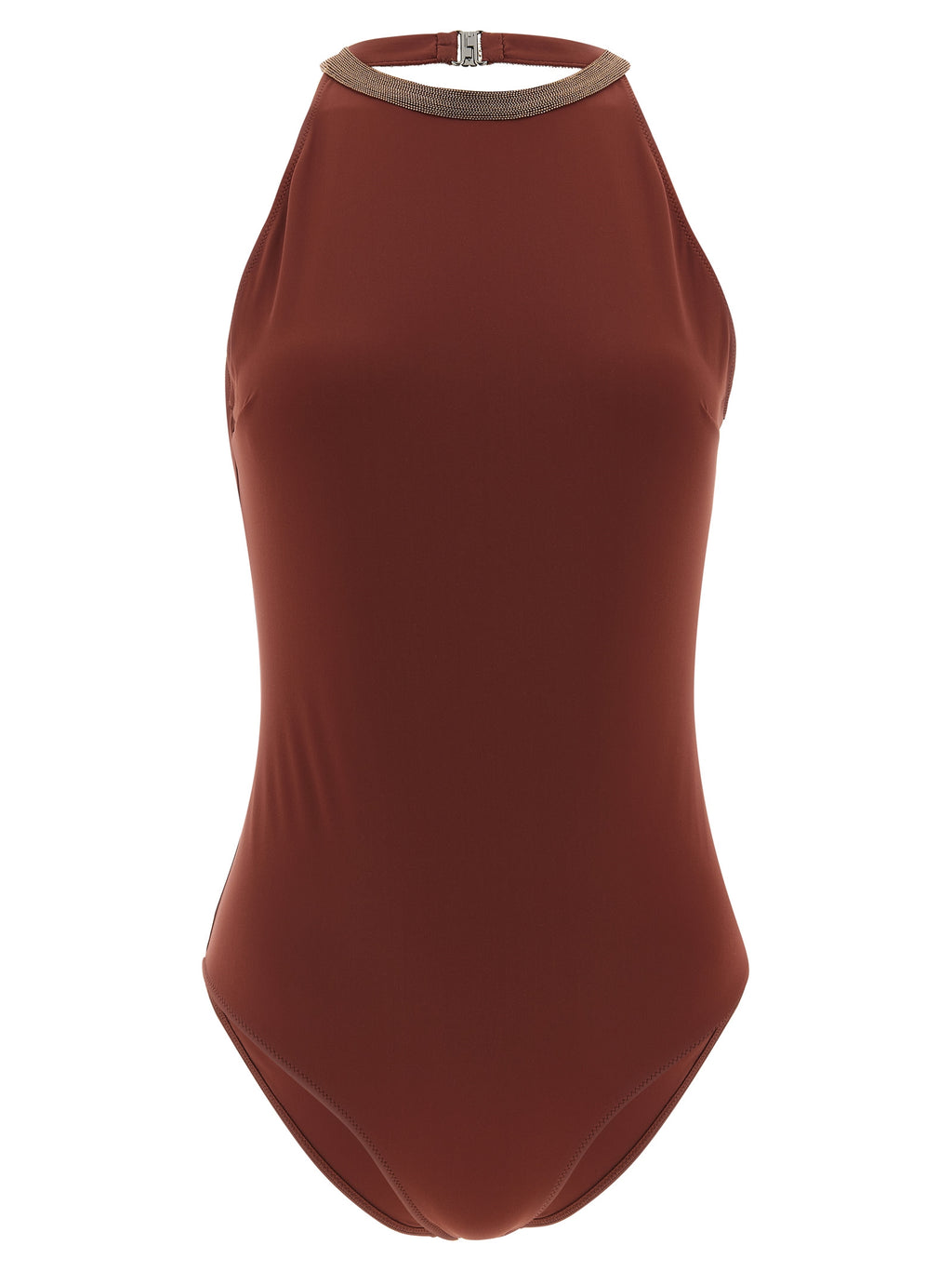 Bordeaux Polyamide One-Piece Swimsuit