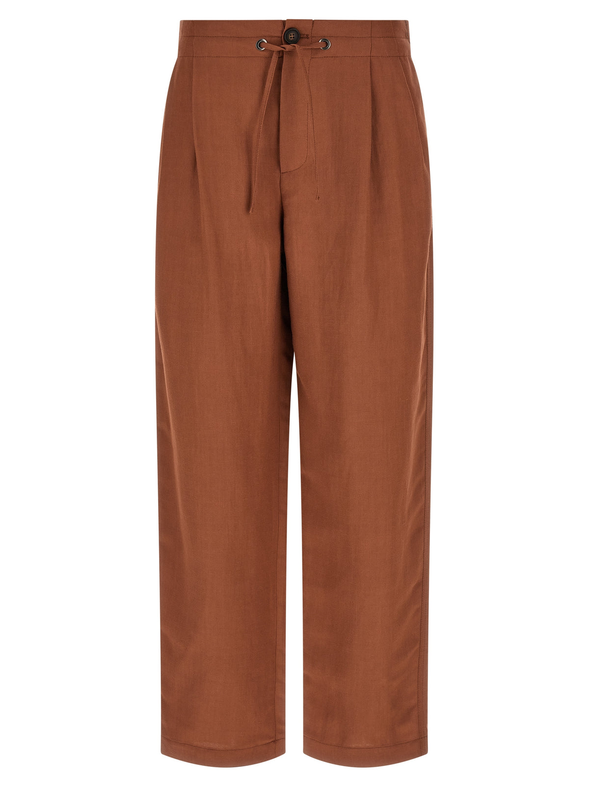 Red Viscose Casual Pants