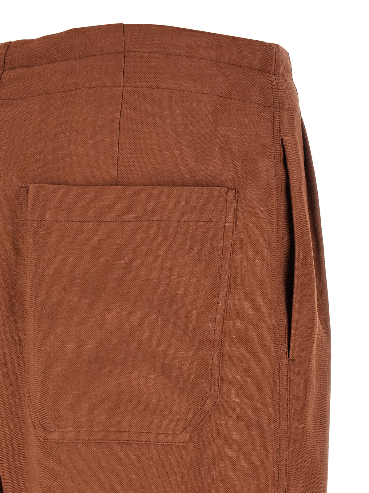 Red Viscose Casual Pants