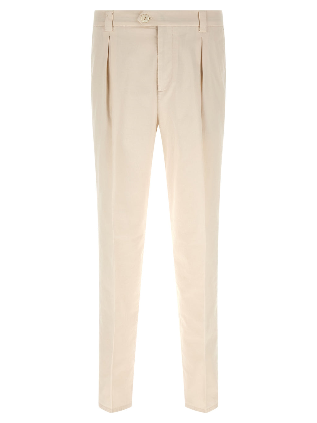 White Cotton Casual Pants