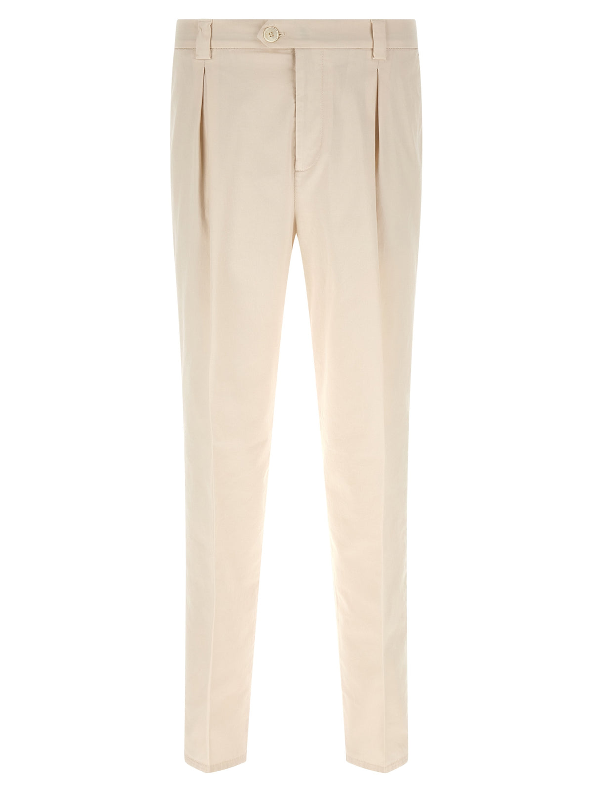 White Cotton Casual Pants
