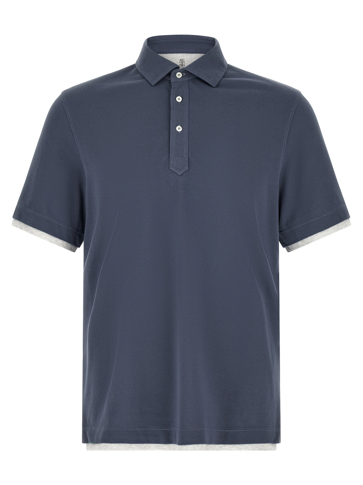 Blue Cotton Polo Shirt