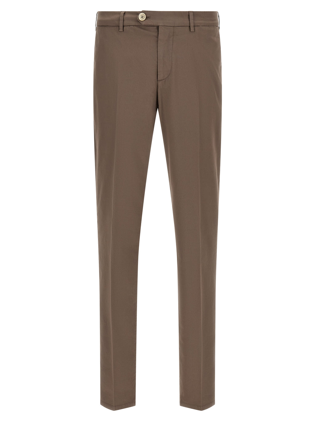 Beige Cotton Casual Pants