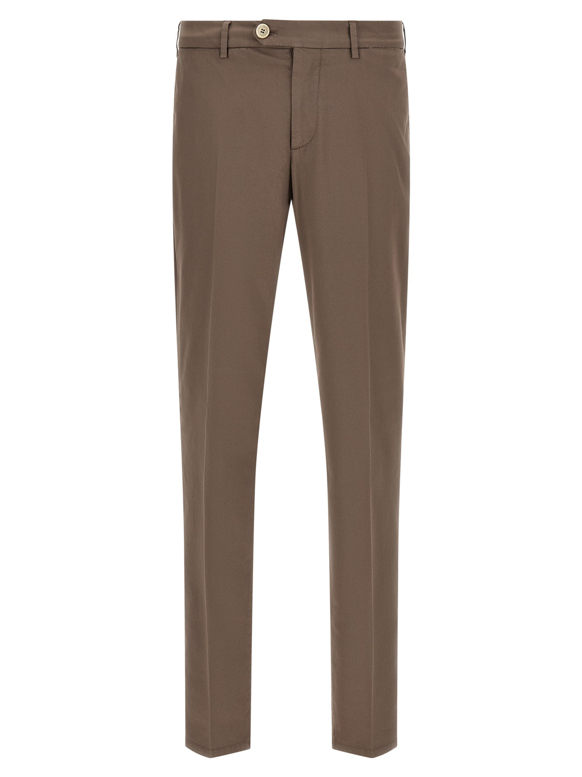 Beige Cotton Casual Pants