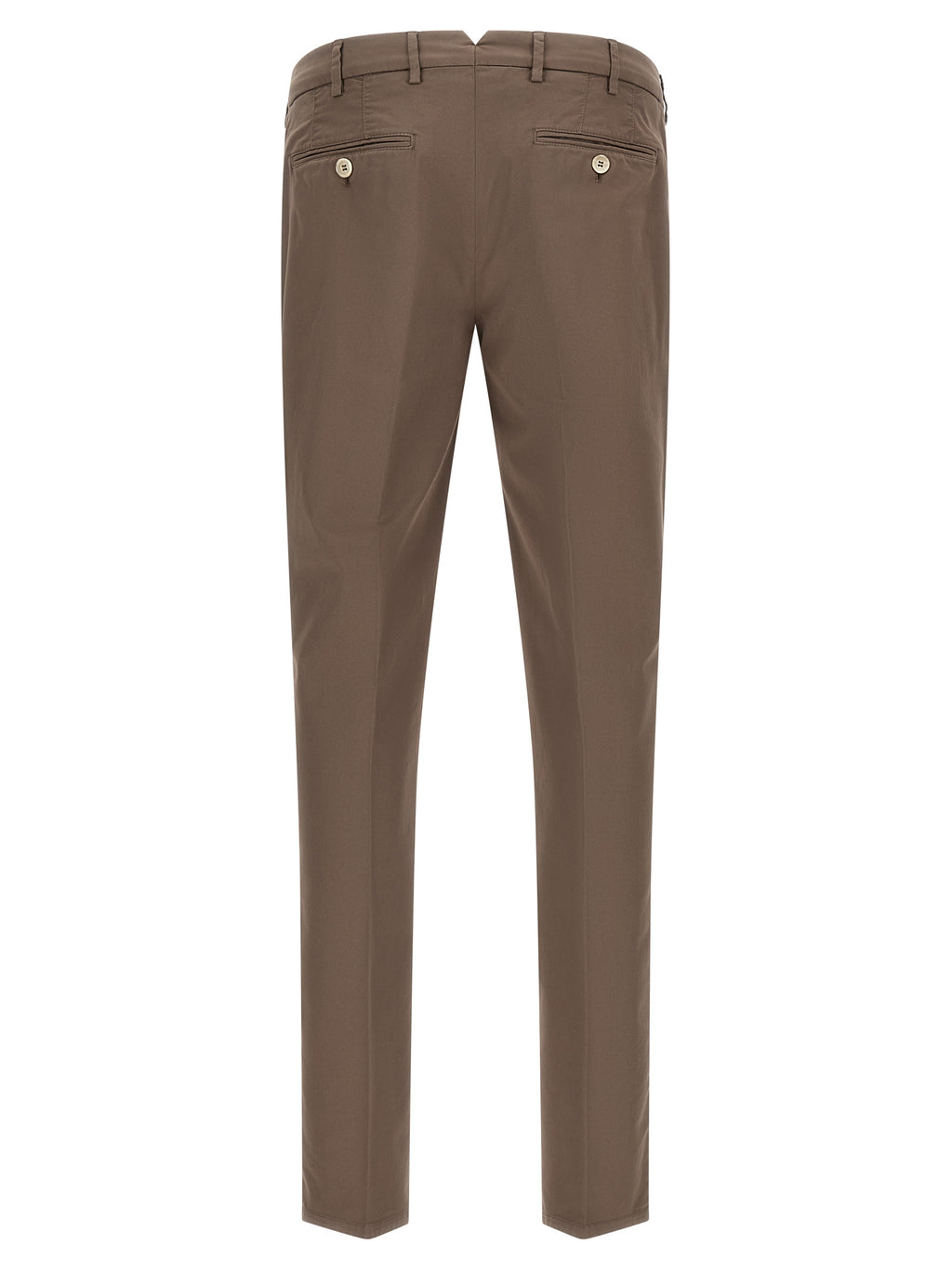 Beige Cotton Casual Pants