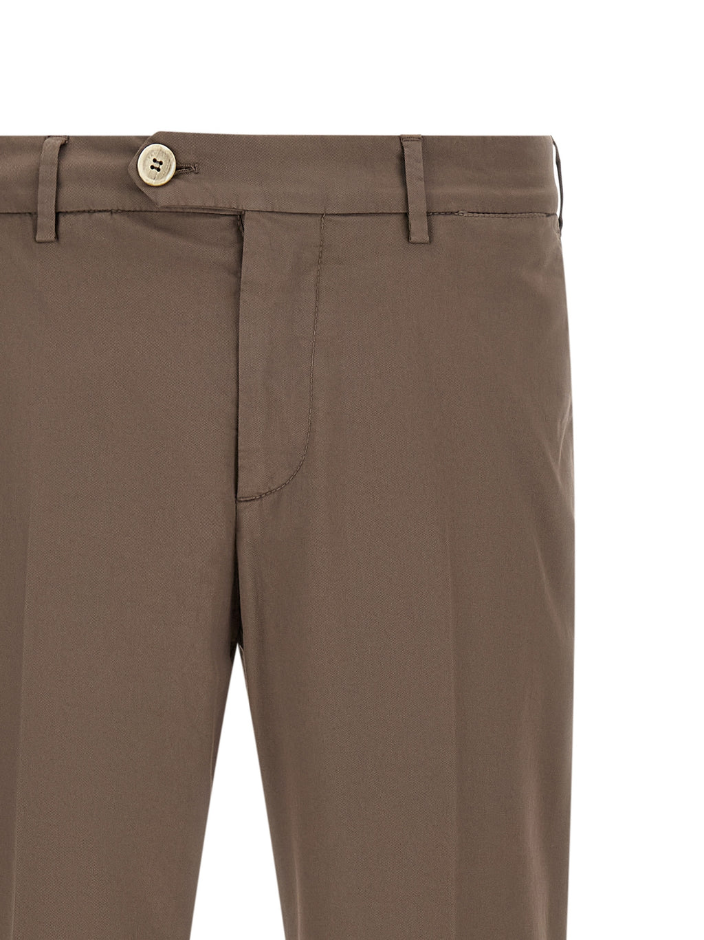 Beige Cotton Casual Pants