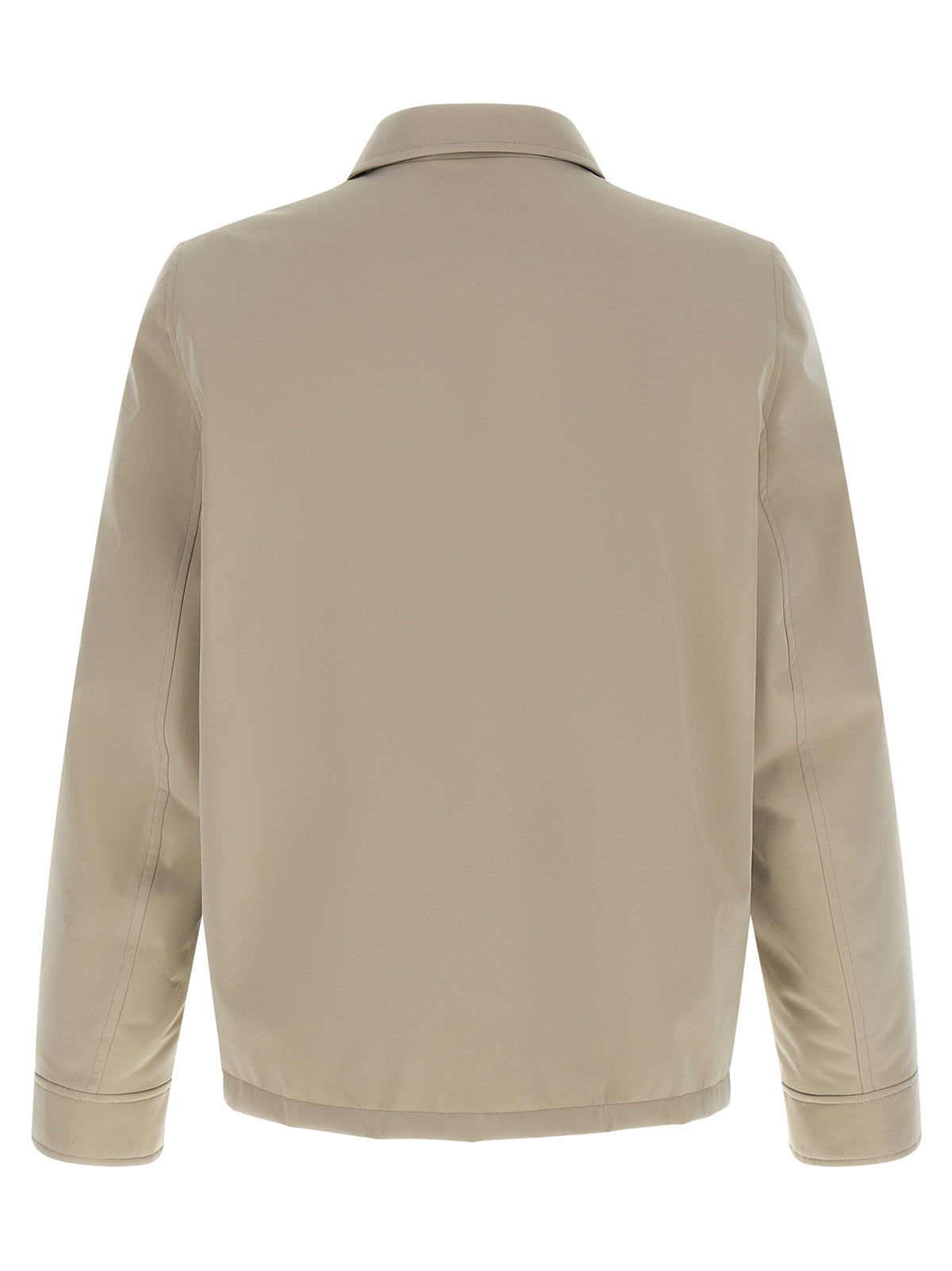Gray Polyester Full-Length Jacket