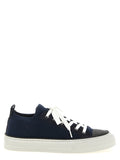 Blue Cotton Low Top Sneakers
