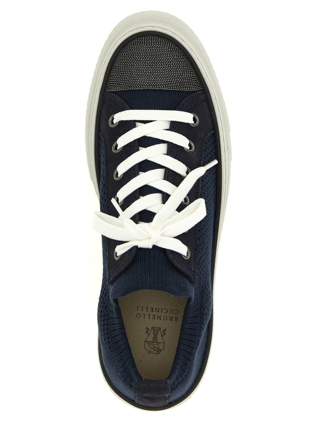 Blue Cotton Low Top Sneakers