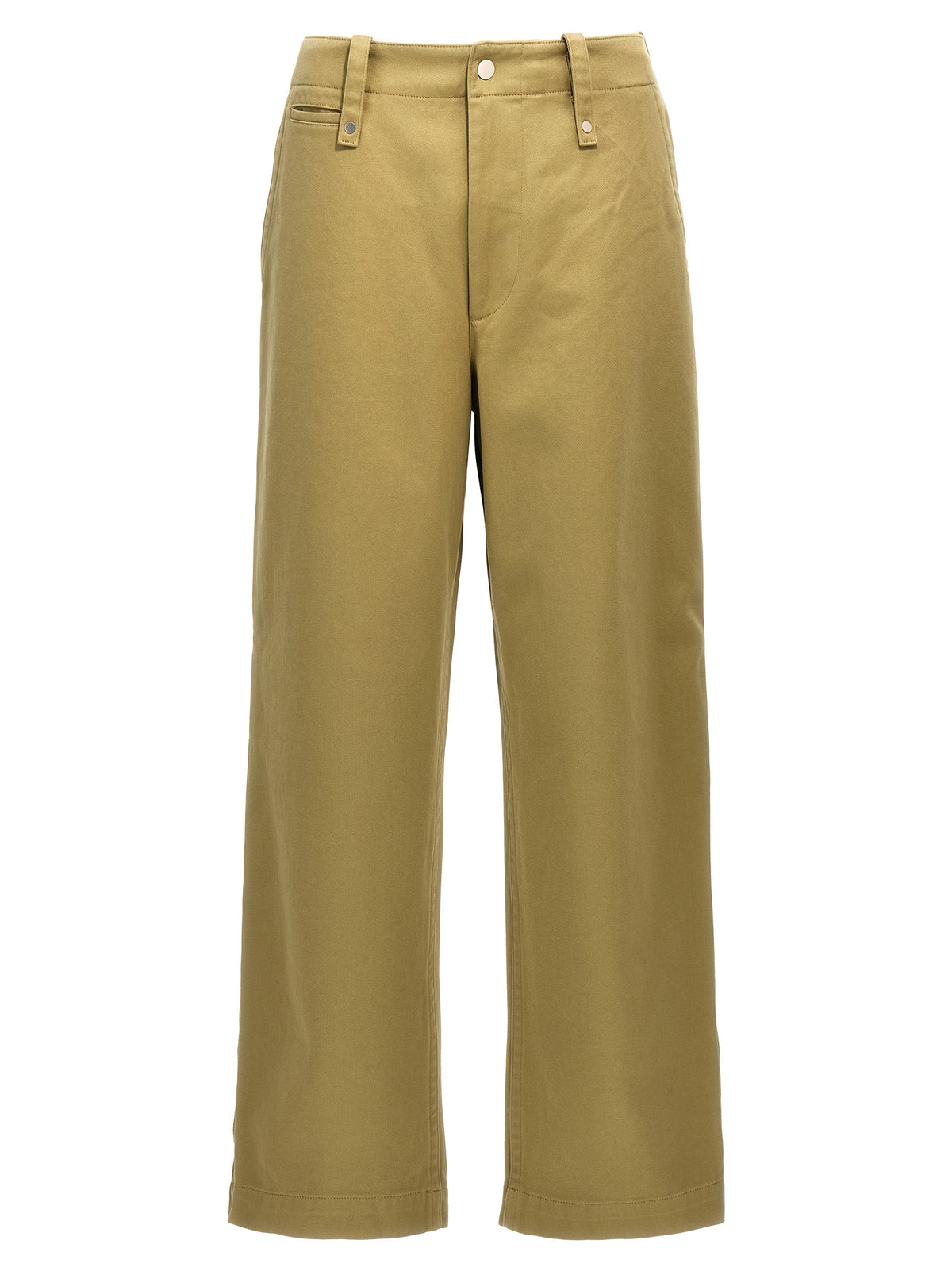 Beige Cotton Casual Pants