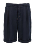 Blue Linen Bermuda Shorts