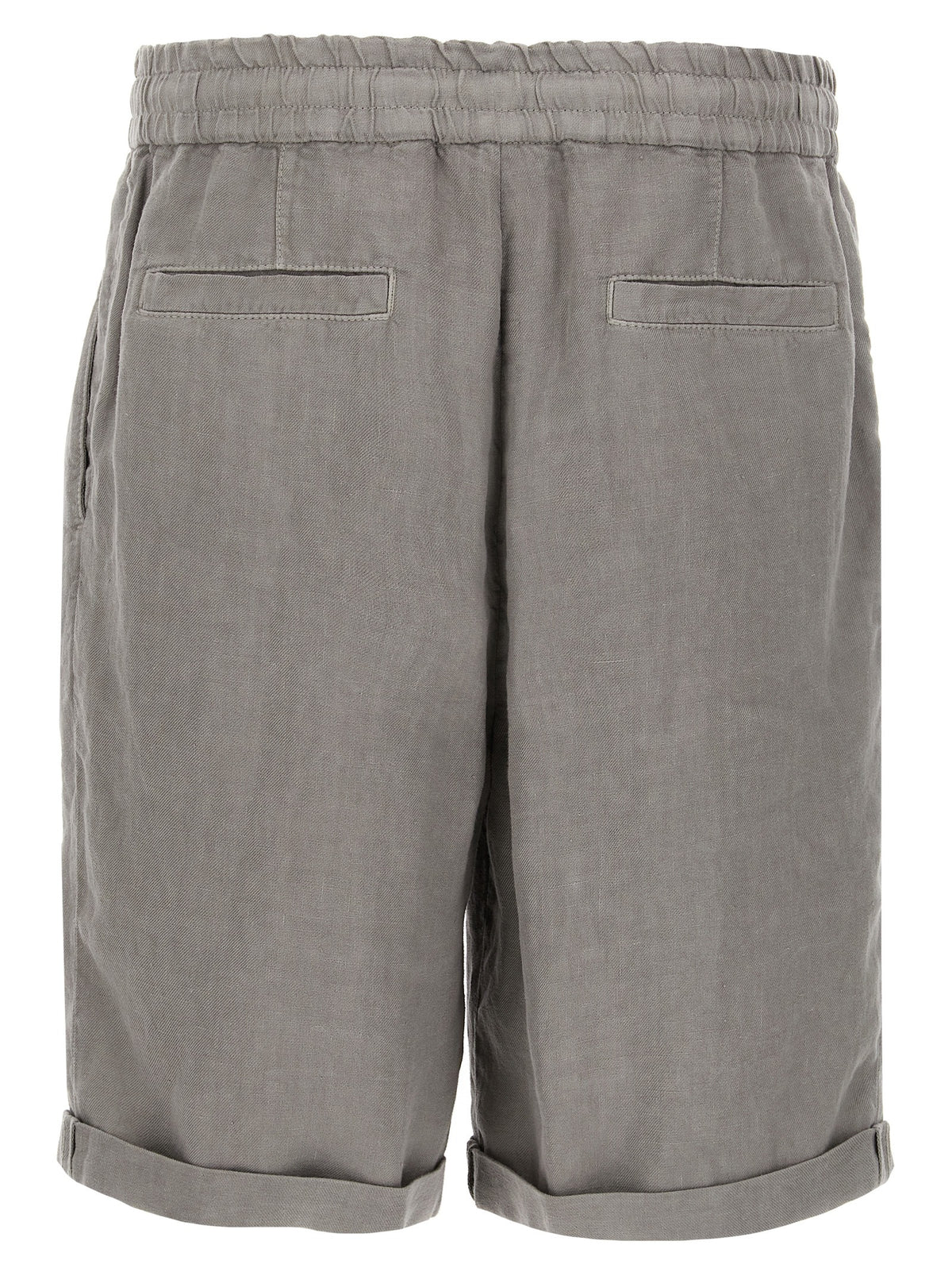 Gray Linen Bermuda Shorts