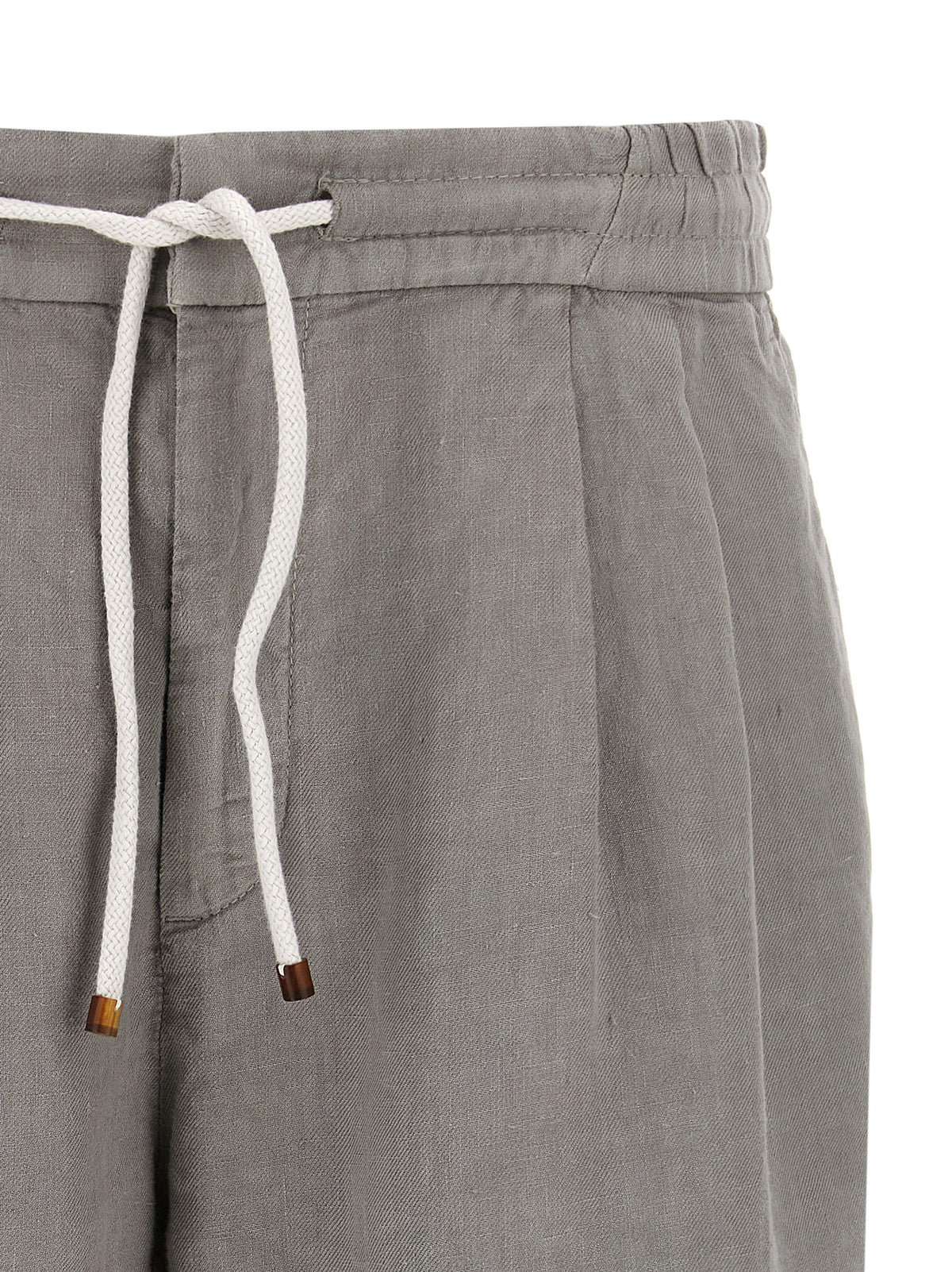 Gray Linen Bermuda Shorts