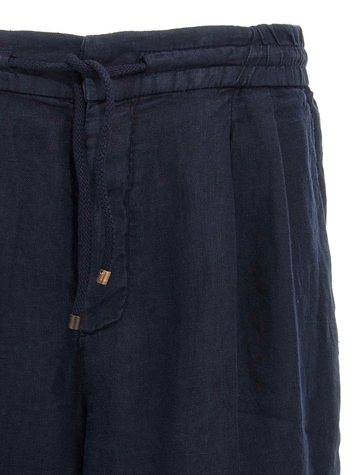 Blue Linen Bermuda Shorts