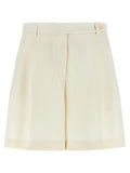 White Silk Bermuda Shorts