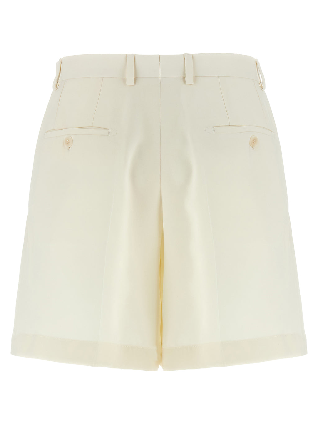 White Silk Bermuda Shorts