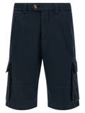 Blue Cotton Bermuda Shorts