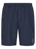 Blue Polyester Bermuda Shorts